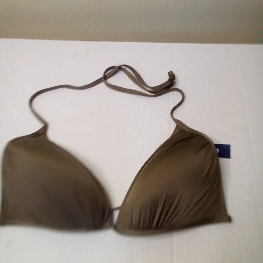 Old Navy Bikini Top Women XL Triangle Swim Padded Cups Brown